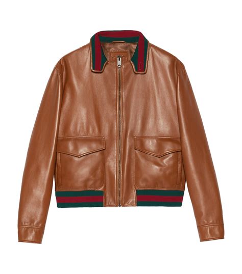 gucci leopard bomber jacket|vintage Gucci leather jacket men's.